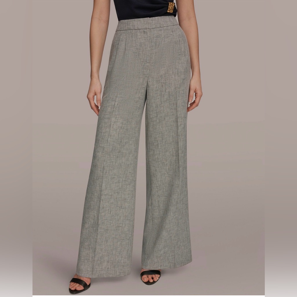 Donna Karan Women's High-Waist Wide-Leg Pants. Size 10. Turin Multi